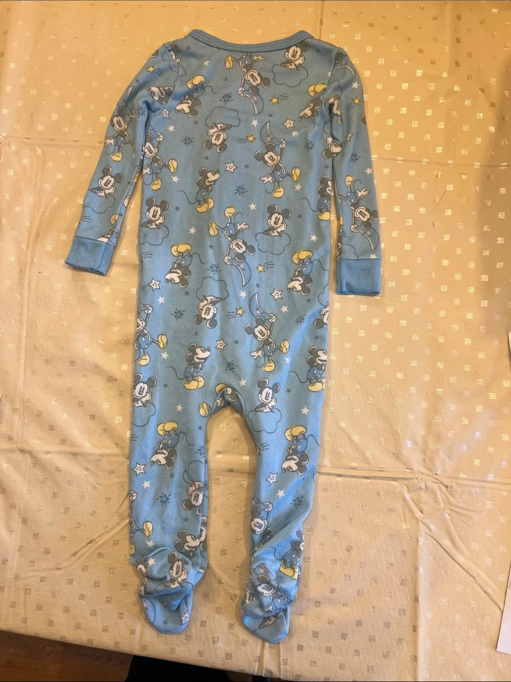 Disney Light Blue Mickey Mouse Zip-Up Toddler Footie 6 mo.